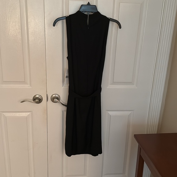Donna Rico NWT Size 12 Sleeveless Black w/Ruffle Trim Tie Waist LBD - Picture 4 of 5